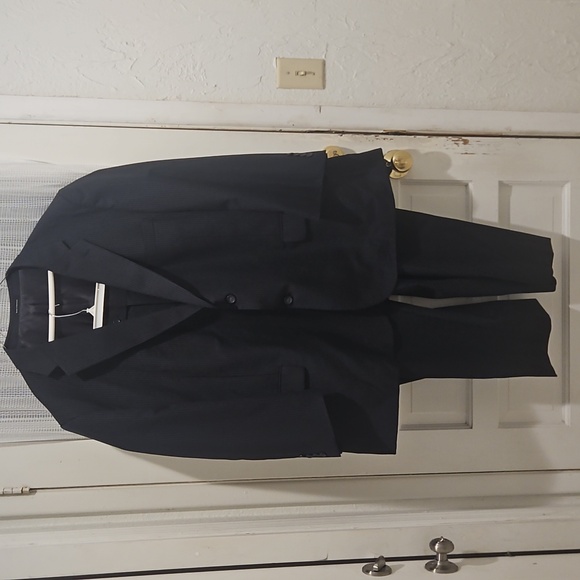 Black Pin Stripe Joseph & Feiss Men's Suit Wool Size 54 Reg / 52 Inch Waist - Picture 7 of 14